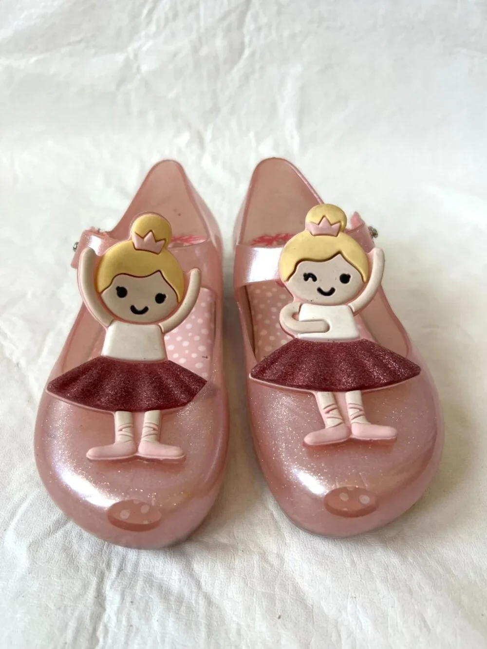 Mini Melissa mary janes Ultragirl jelly shoes Ballerina dancer size 11 pink - Picture 2 of 12